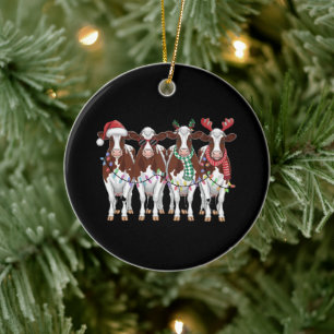 Koe Kerst Koe Liefhebber Cadeau Vakantie Boerderij Keramisch Ornament