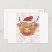 koe kerst met kerstPet Feestdagenkaart (Voorkant / Achterkant)