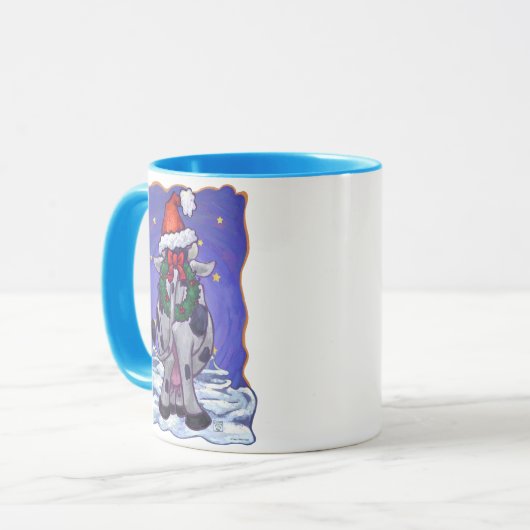 Koe kerst mok (Voorkant links)