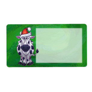 Koe Kerst op Groen Etiket
