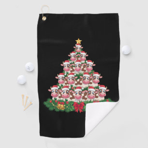 Koe Kerstboom Grappige Koe Liefhebber Koe Kerstmis Golfhanddoek