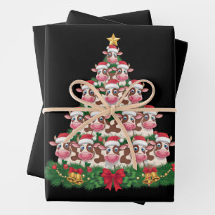 Koe Kerstboom Grappige Koe Liefhebber Koe Kerstmis Inpakpapier Vel