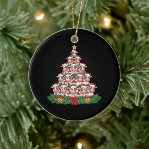 Koe Kerstboom Grappige Koe Liefhebber Koe Kerstmis Keramisch Ornament
