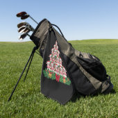 Koe Kerstboom Grappige Koe Lover Koe Xmas Golfhanddoek (Groen)
