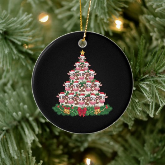 Koe Kerstboom Grappige Koe Lover Koe Xmas Keramisch Ornament (Boom)