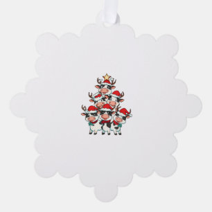 Koe kerstboom kerstmeisjes jongens grappige boer s ornament kaart
