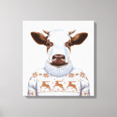 Koe kerstkeuken canvas afdruk (Voorkant)