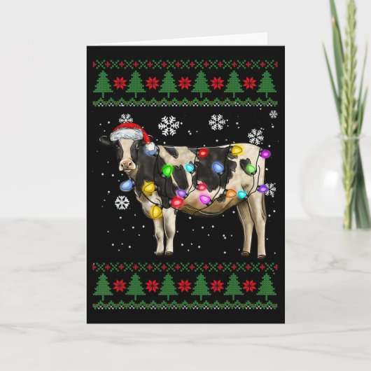 Koe kerstmis  kaart (Voorkant)