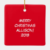 Koe Kerstmis Kinder Keramisch Ornament (Achterkant)