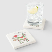 Koe Kerstmis Kinder Stenen Onderzetter (Zijkant)