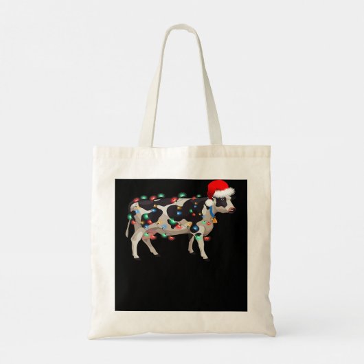 Koe Kerstmis met kerstmis met kerstcadeaus Co Tote Bag (Achterkant)