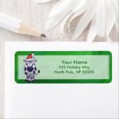 Koe Kerstmis op groen Etiket (Insitu)