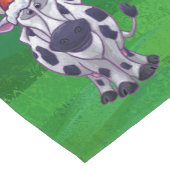 Koe Kerstmis op groen Korte Tafelloper (Hoek)