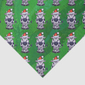 Koe Kerstmis op groen Tissuepapier (Detail)