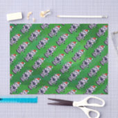 Koe Kerstmis op groen Tissuepapier (Craft)