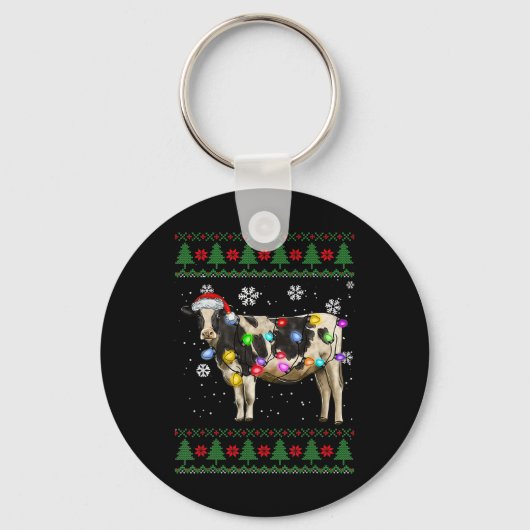 Koe kerstmis sleutelhanger (Voorkant)