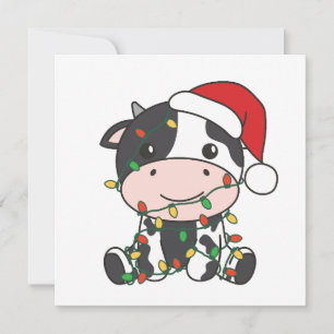 Koe Kerstmis Winter Dieren Vakantie Koeien Feestdagenkaart
