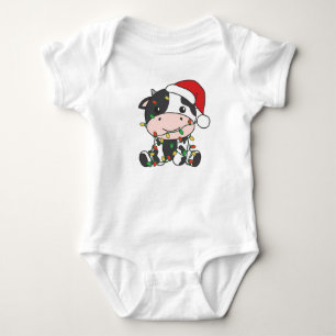 Koe Kerstmis Winter Dieren Vakantie Koeien Romper