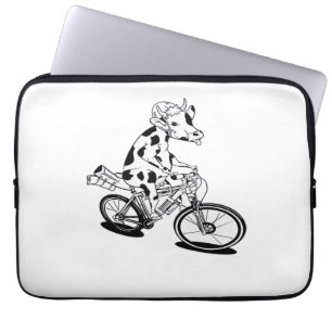 Koe kerstverlichting lelijk kerstontwerp Grappig Laptop Sleeve