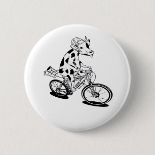 Koe kerstverlichting lelijk kerstontwerp Grappig Ronde Button 5,7 Cm
