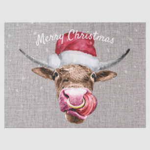 Koe kerstWaterverf Tissuepapier
