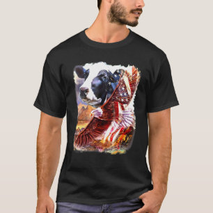 Koe Koe Amerikaanse Patriot Vlag Houd Van Mijn Lan T-shirt