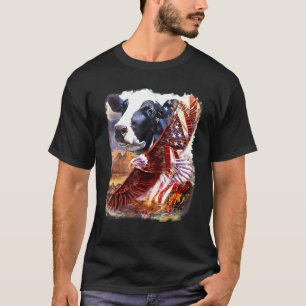 Koe Koe Amerikaanse Patriottische Vlag Houd Van Mi T-shirt