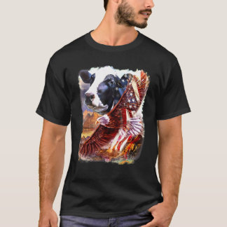 Koe Koe Amerikaanse Patriottische Vlag Houd Van Mi T-shirt