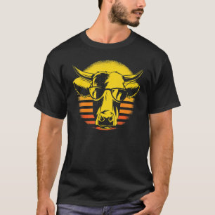 Koe Koekop Retro Zonnebril Boer T-shirt