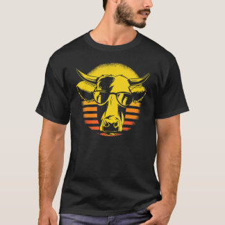 Koe Koekop Retro Zonnebril Boer T-shirt