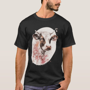Koe Koeroos Japanse Sakura Aquarel Boerderij T-shirt
