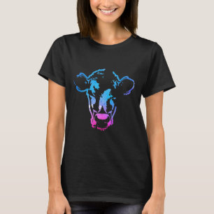 Koe Kunst Koeienkoppen In Blauw Aquarel T-shirt