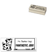 Koe - leraar zegt ... Fantastische baan! Wooden St Rubberstempel (Gestempeld)