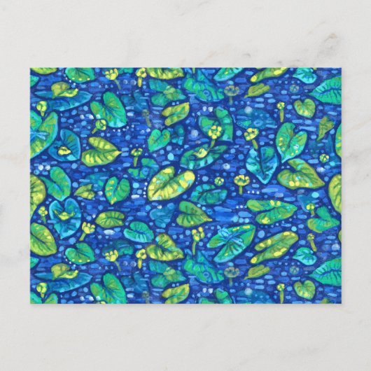 Koe Lilies, Sputterdock Pond Lily Floral Pattern Briefkaart (Voorkant)