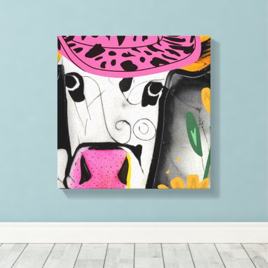 Koe Love Canvas Afdruk (Insitu (Houten vloer))