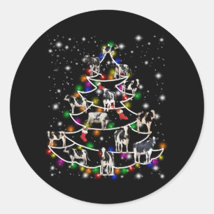 Koe Lover Fungerend Koe kerstboomOrnamenten Ronde Sticker