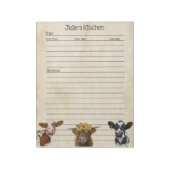 Koe Lover Recipe Pad - Ideaal om te delen Notitieblok (Gedraaid)