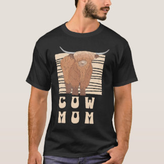 Koe Mam Farmer Scottish Highland Koeien Cowgirl Bo T-shirt