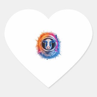 Koe Mannen Vrouw Koe Kleurrijke Ruimte Astronaut K Hart Sticker