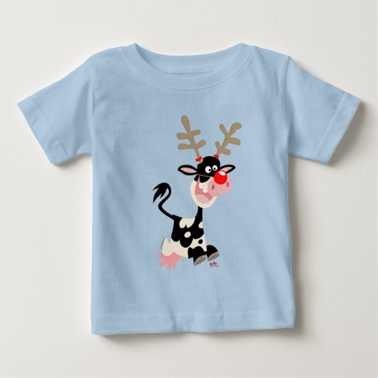 Koe Masquerading as Reindeer Baby T-shirt (Voorkant)