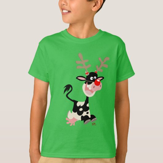 Koe Masquerading as Reindeer Children T-shirt (Voorkant)