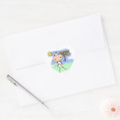 Koe Meer boeken lezen Hart Sticker (Envelop)
