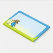 Koe met bord post-it® notes (Schuin)
