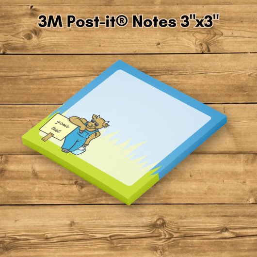 Koe met bord post-it® notes