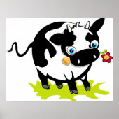 Koe Met Een Bloem Poster (Voorkant)