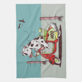 Koe met een motor theedoek (Verticaal)