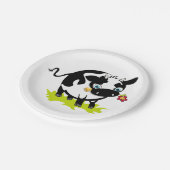 Koe met een ventilator papieren bordje (Gekanteld)