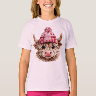 Koe met Hooglanders Valentijnsdag Cute Liefde Koe T-shirt