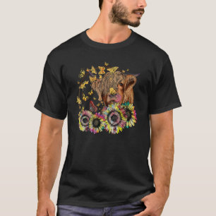 Koe met Hooglanders, Zonnebloemen en Madeliefjes K T-shirt