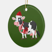 Koe met kerstmis met Pet Keramisch Ornament (Links)